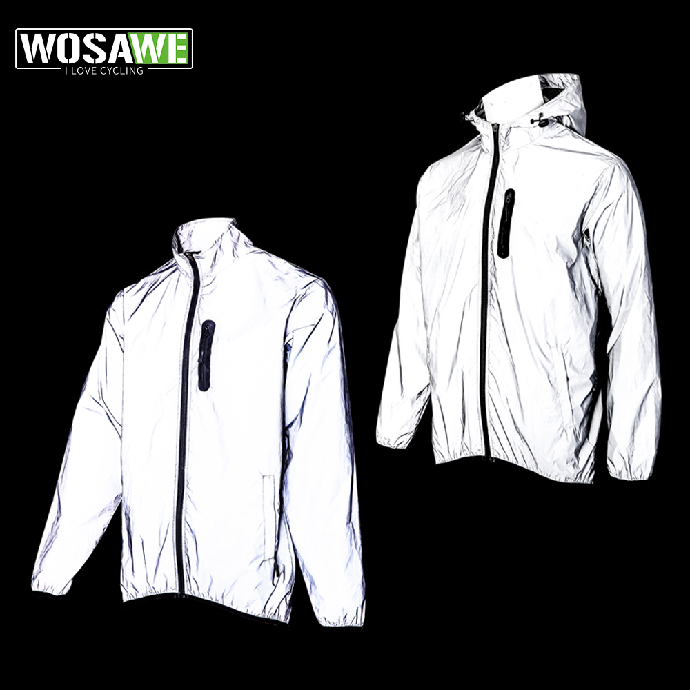 Running Gear Rain - WOSAWE Men's Fully Reflective Jacket Outdoor