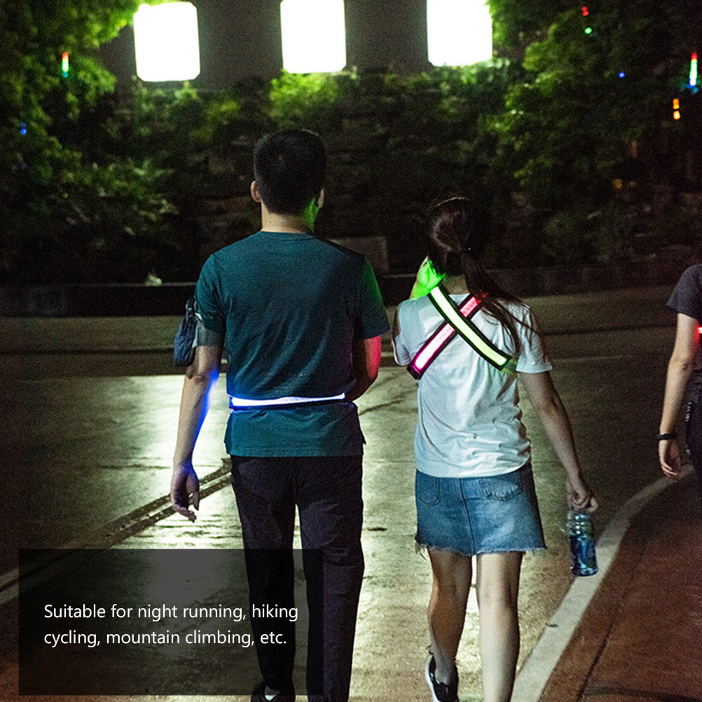 Running Gear Green - LED Rechargeable Reflective Belt Adjustable Green