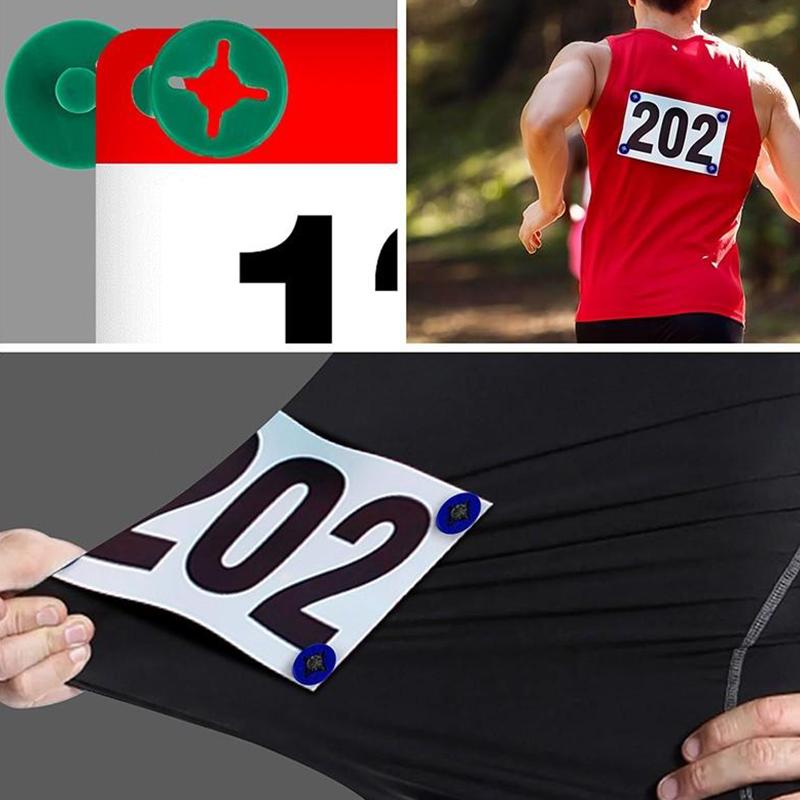 Running Gear Green - 12Pcs Race Bib Holders Running Number