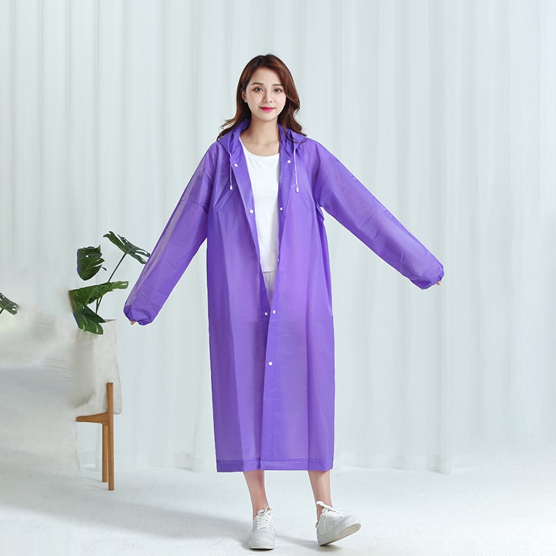 1pc Hooded Rain Coat Women Men - Running Gear Rain 评论和价格