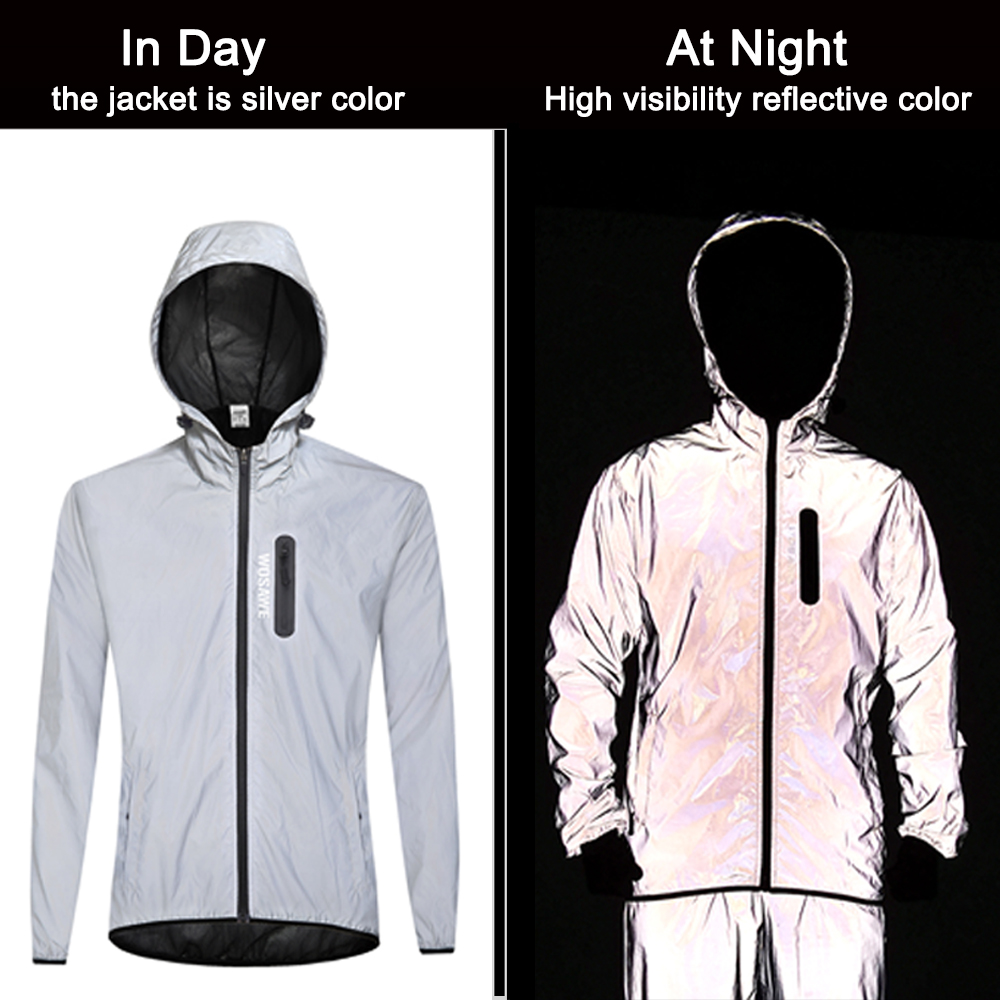 WOSAWE Men's Fully Reflective  - Running Gear Rain 评论和价格