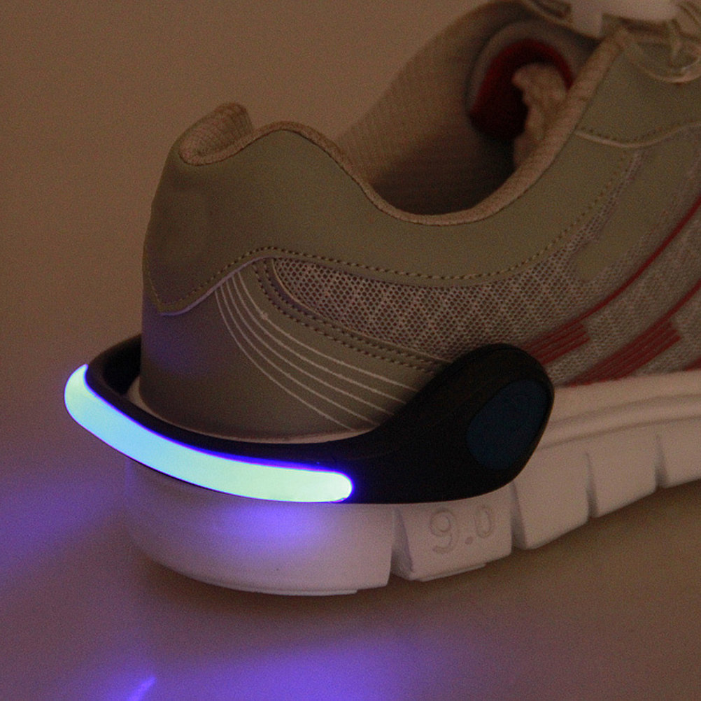 2Pcs LED Flash Shoe Light Clip - Running Gear Green 评论和价格